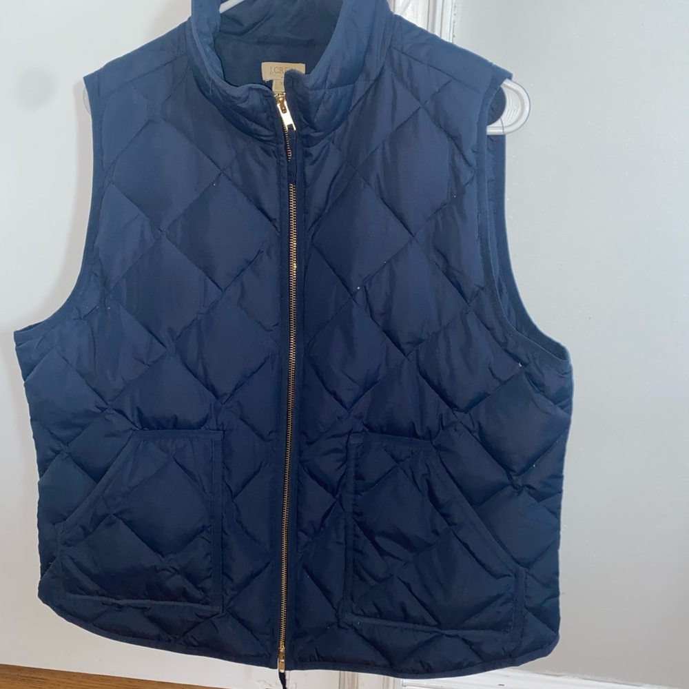 Womens J Crew Navy Down Vest